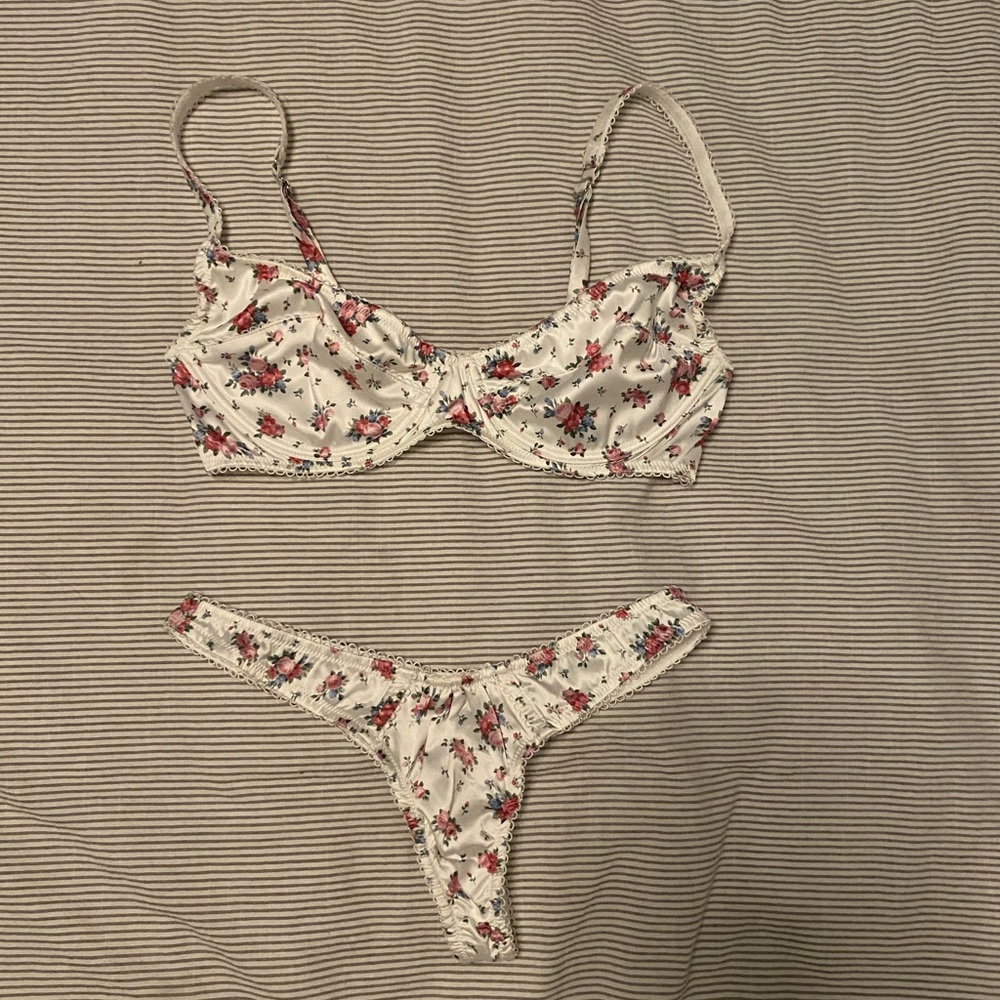 For Love And Lemons Floral Lingerie Set